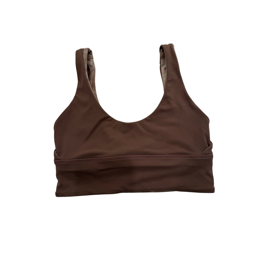 Lululemon Align Reversible Bra Light Support Brown Metallic Foil Tie Dye Size 4